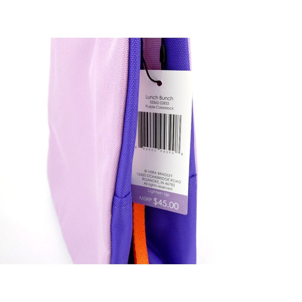 Vera Bradley Purple Colorblock Lighten Up Lunch Bunch Bag NWT - Picture 3 of 4